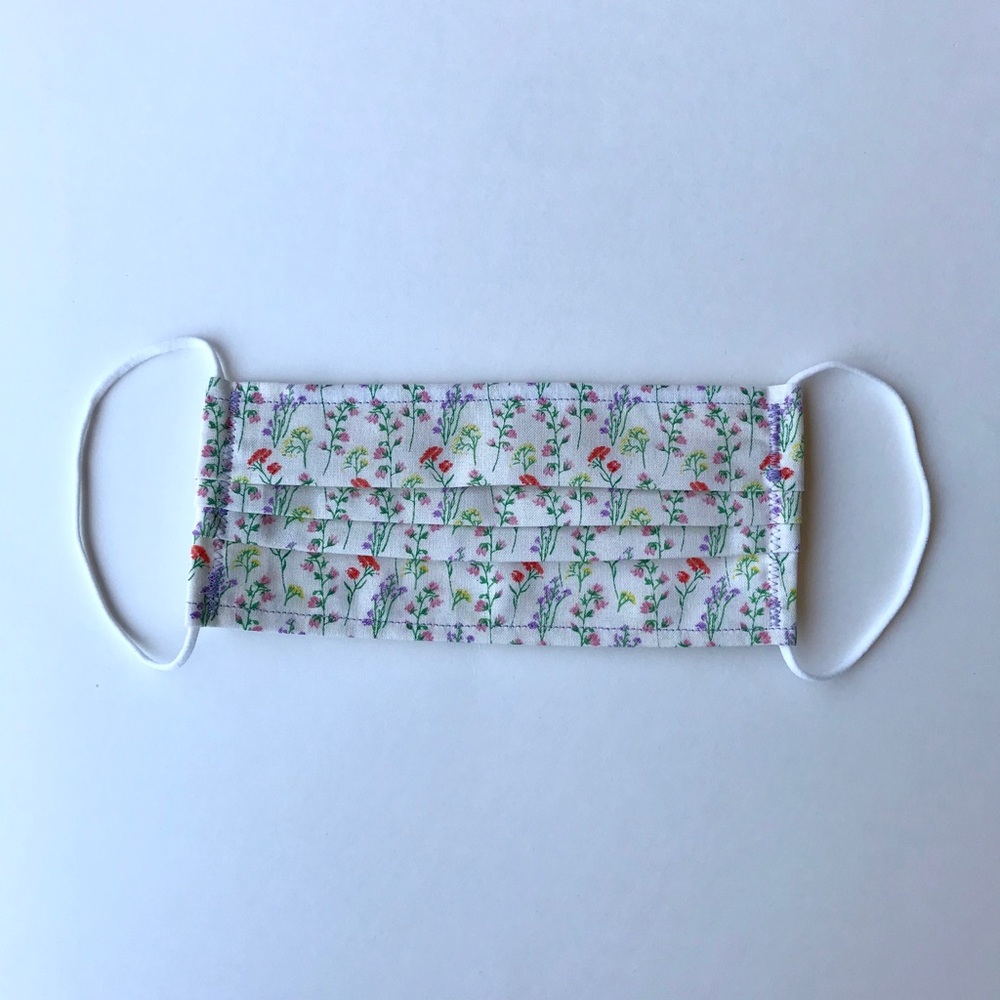 White floral face mask
